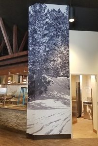 photo of a vinyl column wrap mural